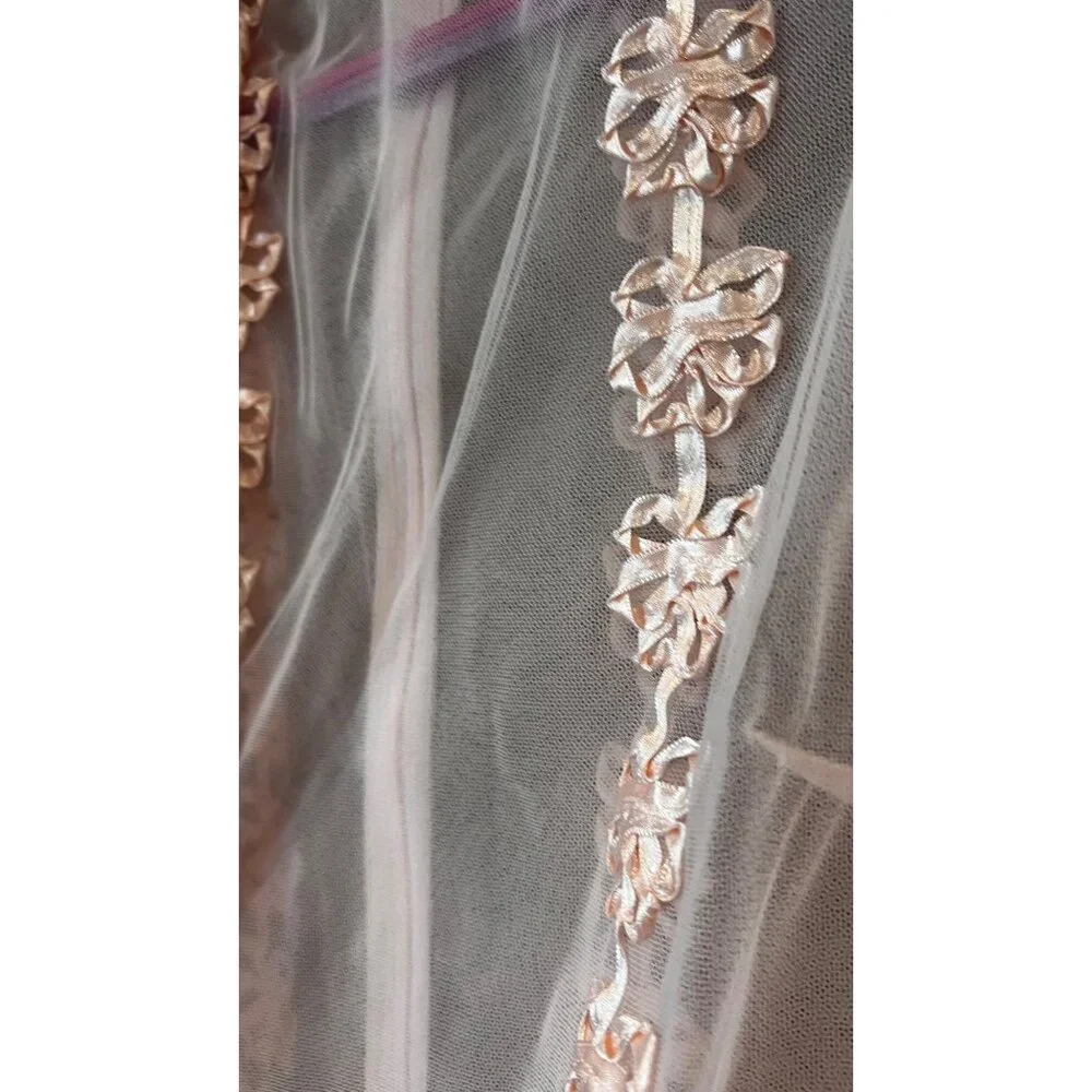 Simone Rocha pale pink ribbon-trimmed sleeveless midi dress size US 0 NWOT - Picture 8 of 11